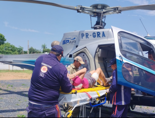 Bombeiros socorrem turista italiana que foi atacada por búfalo no Pantanal